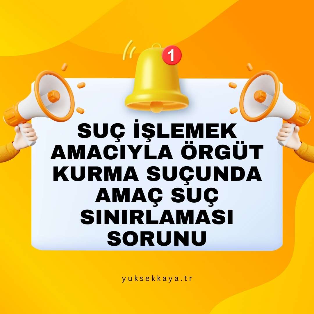 SUÇ İŞLEMEK AMACIYLA ÖRGÜT KURMA SUÇUNDA AMAÇ SUÇ SINIRLAMASI VAR MI?